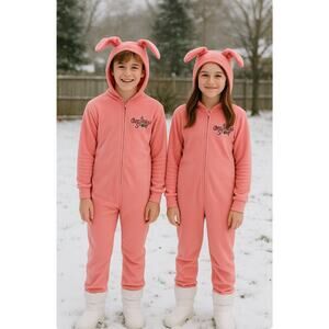 Unisex A Christmas Story Ralphie Deranged Bunny PJs/ Halloween Costume Jr 14-16